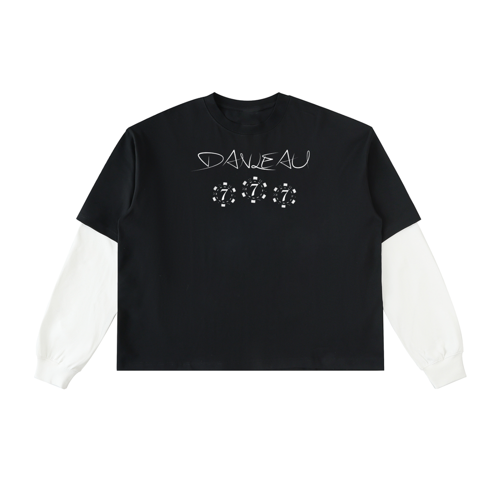 Black Chips Long Sleeve Cotton T-Shirt