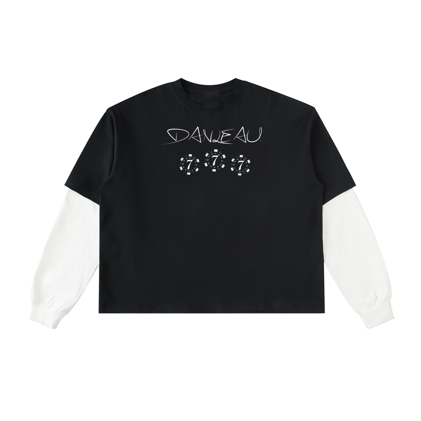 Black Chips Long Sleeve Cotton T-Shirt